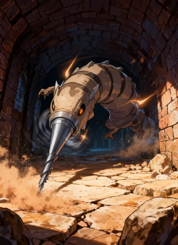 CC0AIMon card art of Drillipede #001