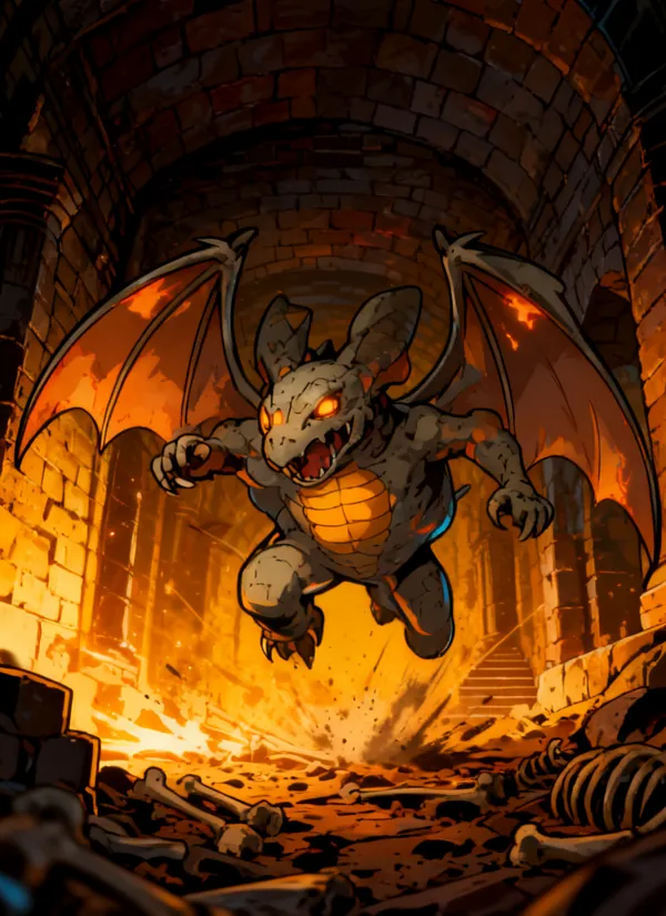 CC0AIMon card art of Ignibat #021