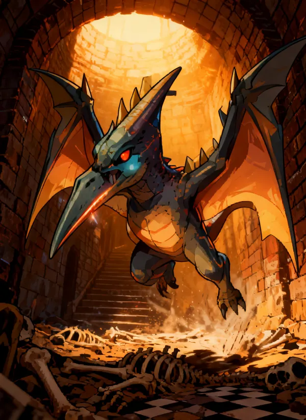 CC0AIMon card art of Pterodoom #026