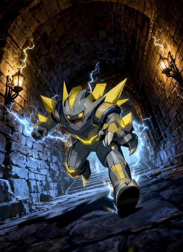 CC0AIMon card art of Shockatron #032