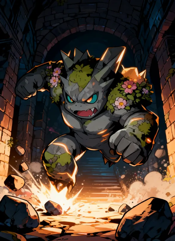 CC0AIMon card art of Mosslet #099