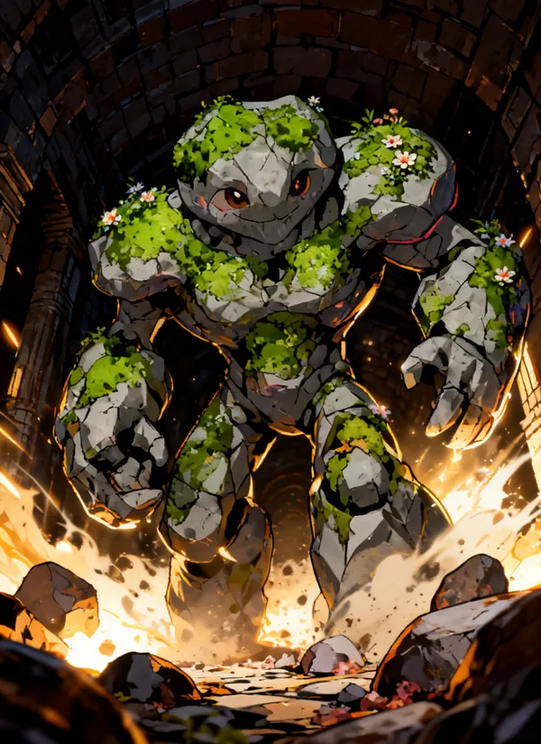CC0AIMon card art of Floragolem #100