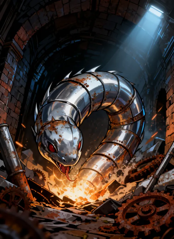 CC0AIMon card art of Chromadon #136