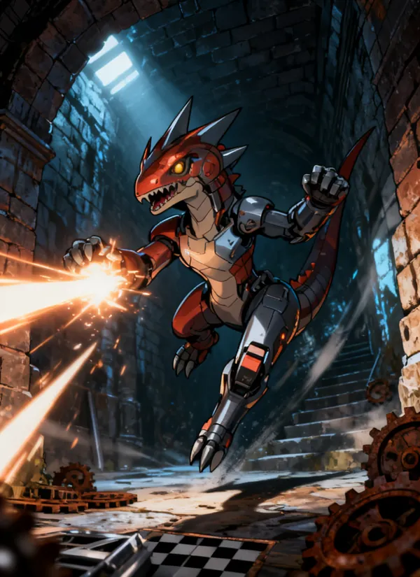 CC0AIMon card art of Cyberaptor #149