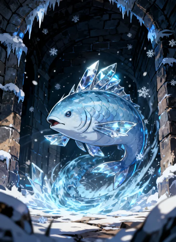 CC0AIMon card art of Cryofish #182